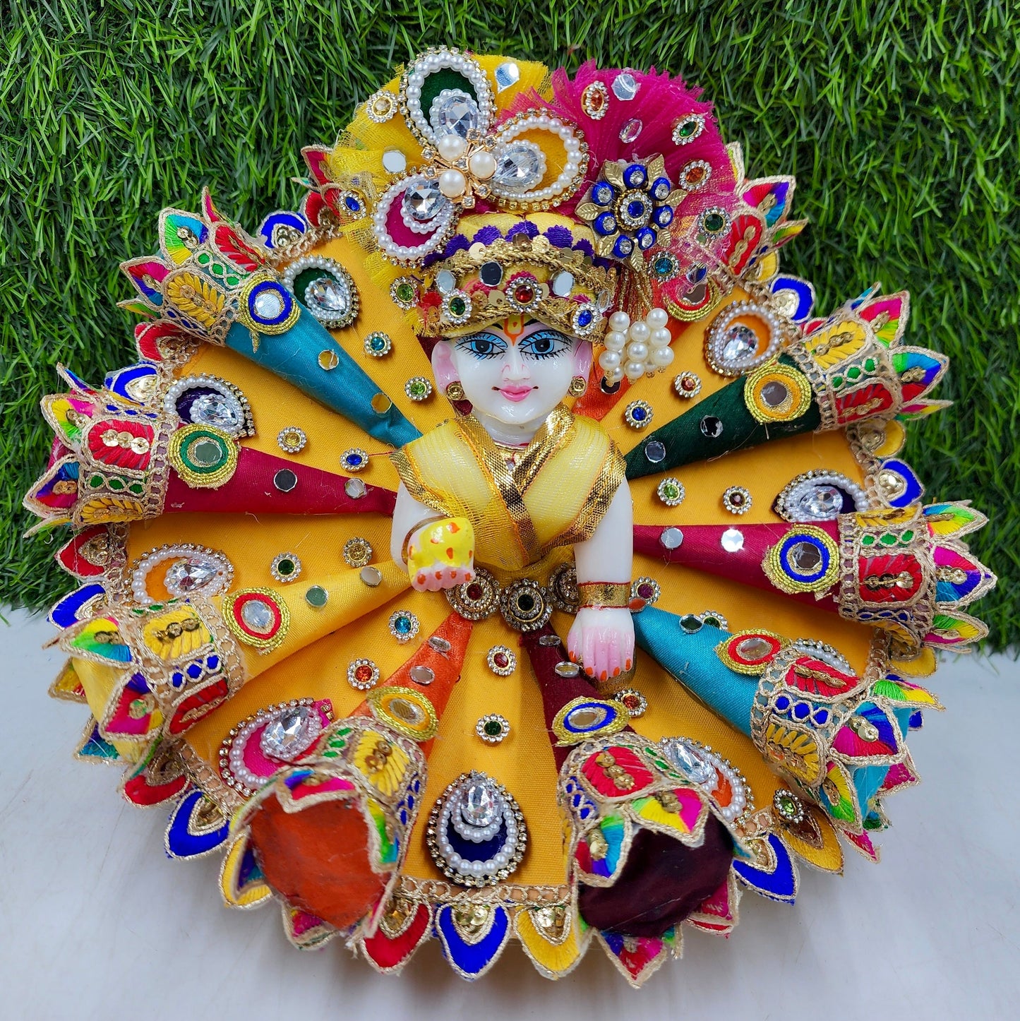 Trending cone dress for laddu gopal ji with pagdi