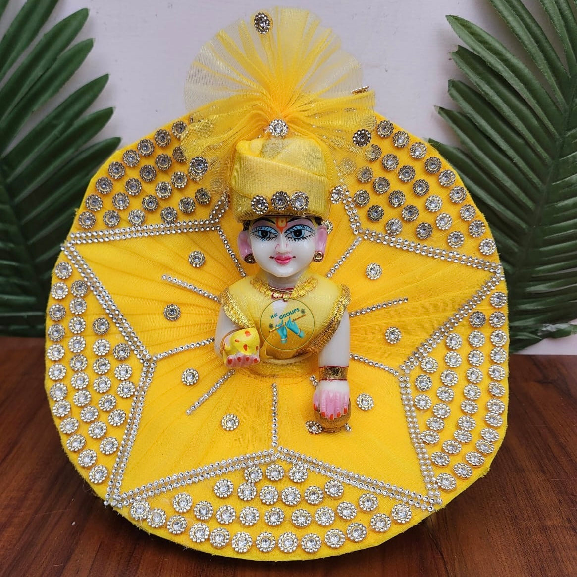 Janmashtami Special Yellow Stone dress for laddu gopal ji