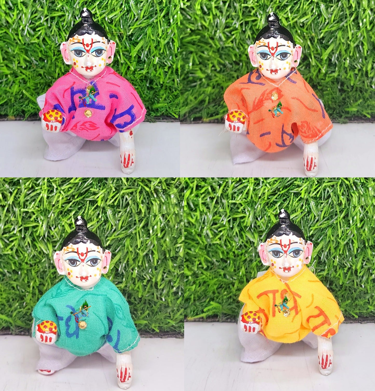 laddu gopal dhoti kurta (pack of 4) ( random print and colour)