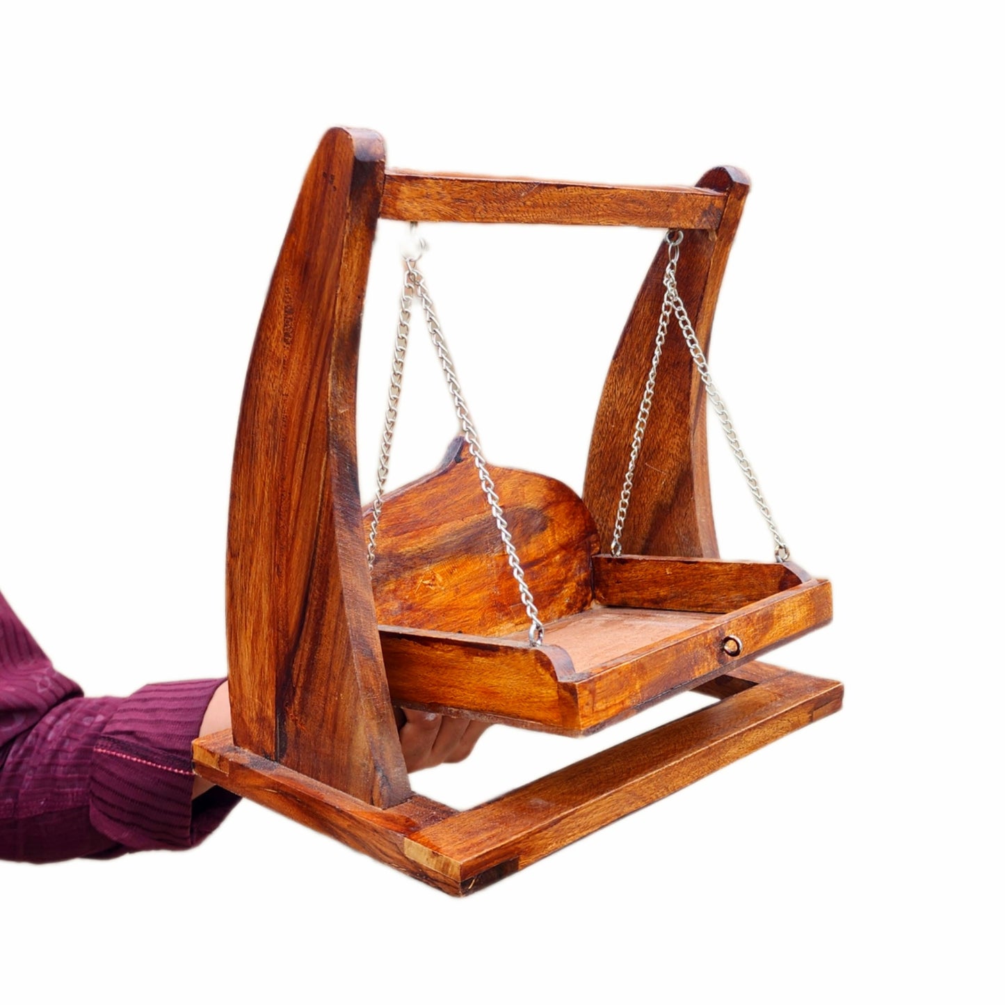 Moon Shape wooden jhula for laddu gopal ji (box packing)