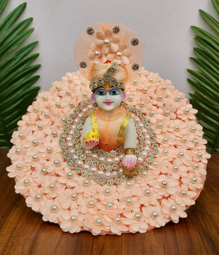 Peach Pearl dress for laddu gopal ji