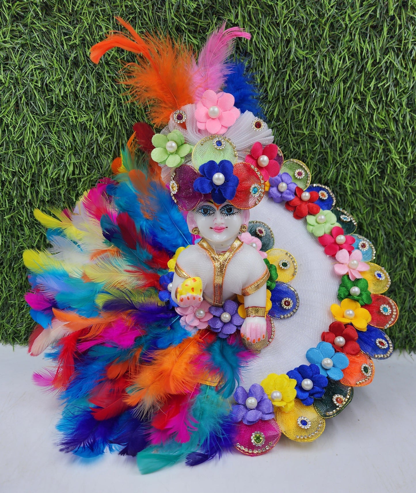 Multi feather dress for laddu gopal ji