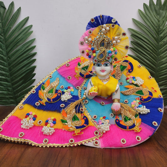 Beatiful multi mor dress for laddu gopal ji (Without jewellery)