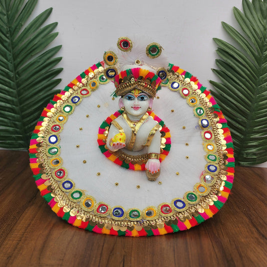cute multicolor heavy dress with pagdi for laddu gopal ji