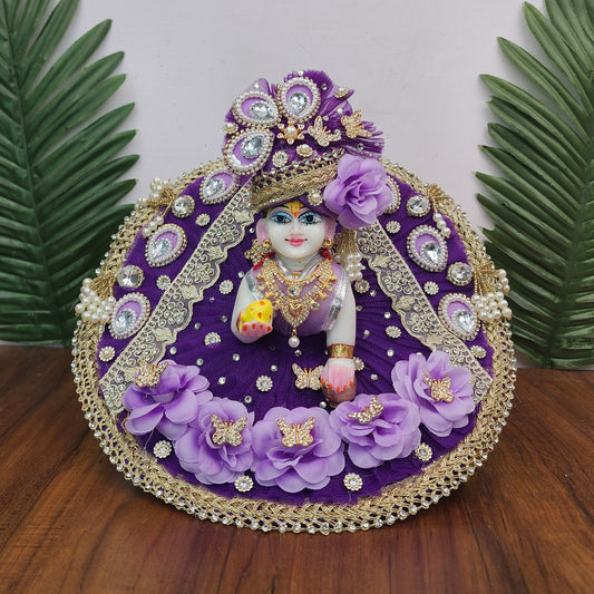 Purple Heavy Dress for laddu gopal ji with pagdi