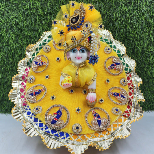 *Basant Panchami Special* Yellow Mor Heavy Dress for Laddu Gopal Ji