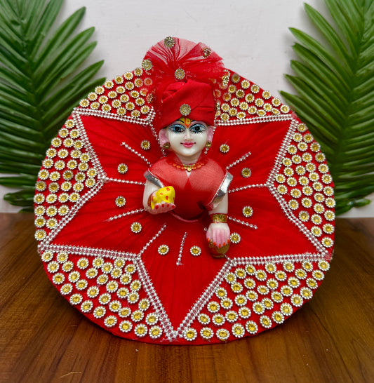 Janmashtami Special Red Stone dress for laddu gopal ji