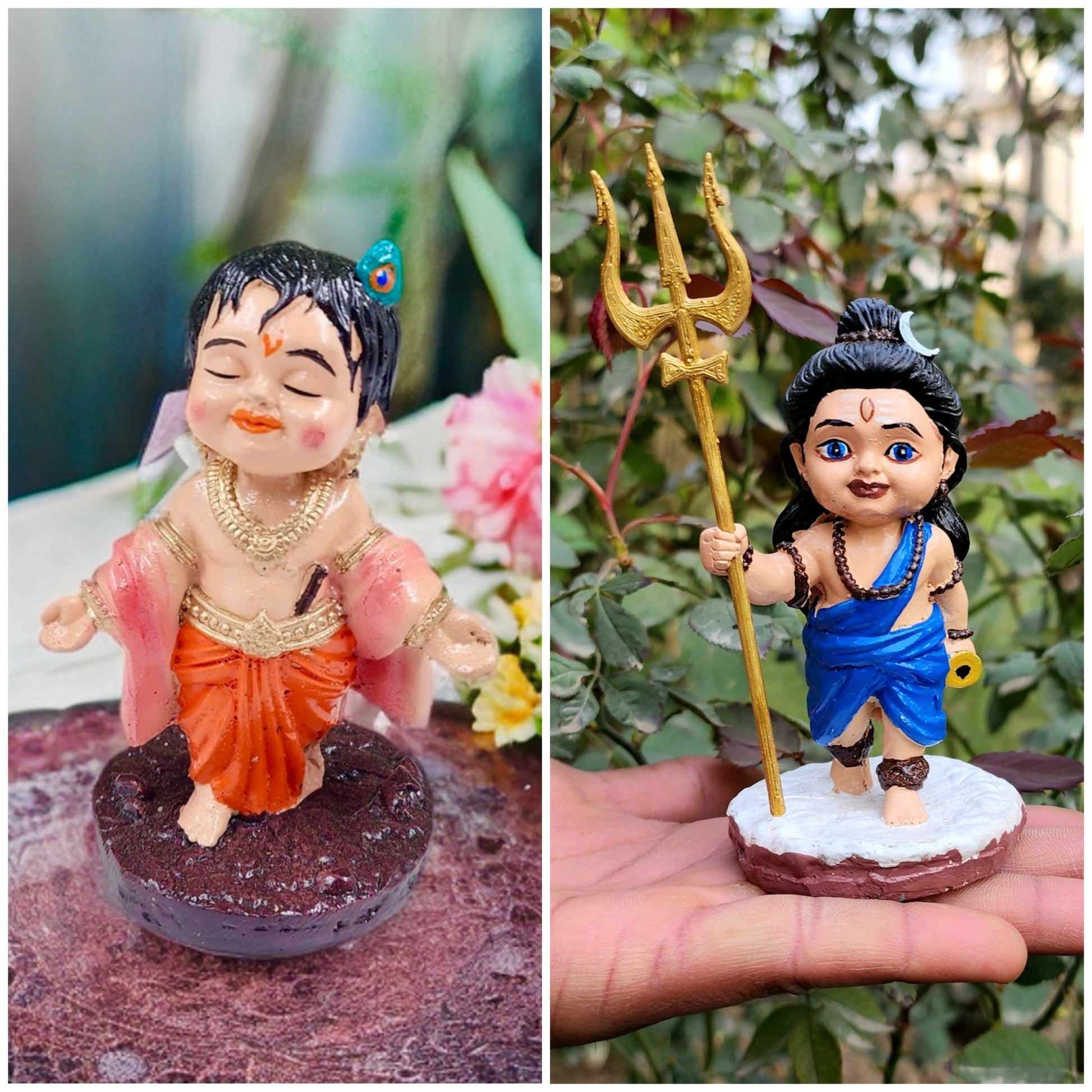 Krishna ji , Shiv Ji – Perfect for Home Decor & Puja  (2 pieces )