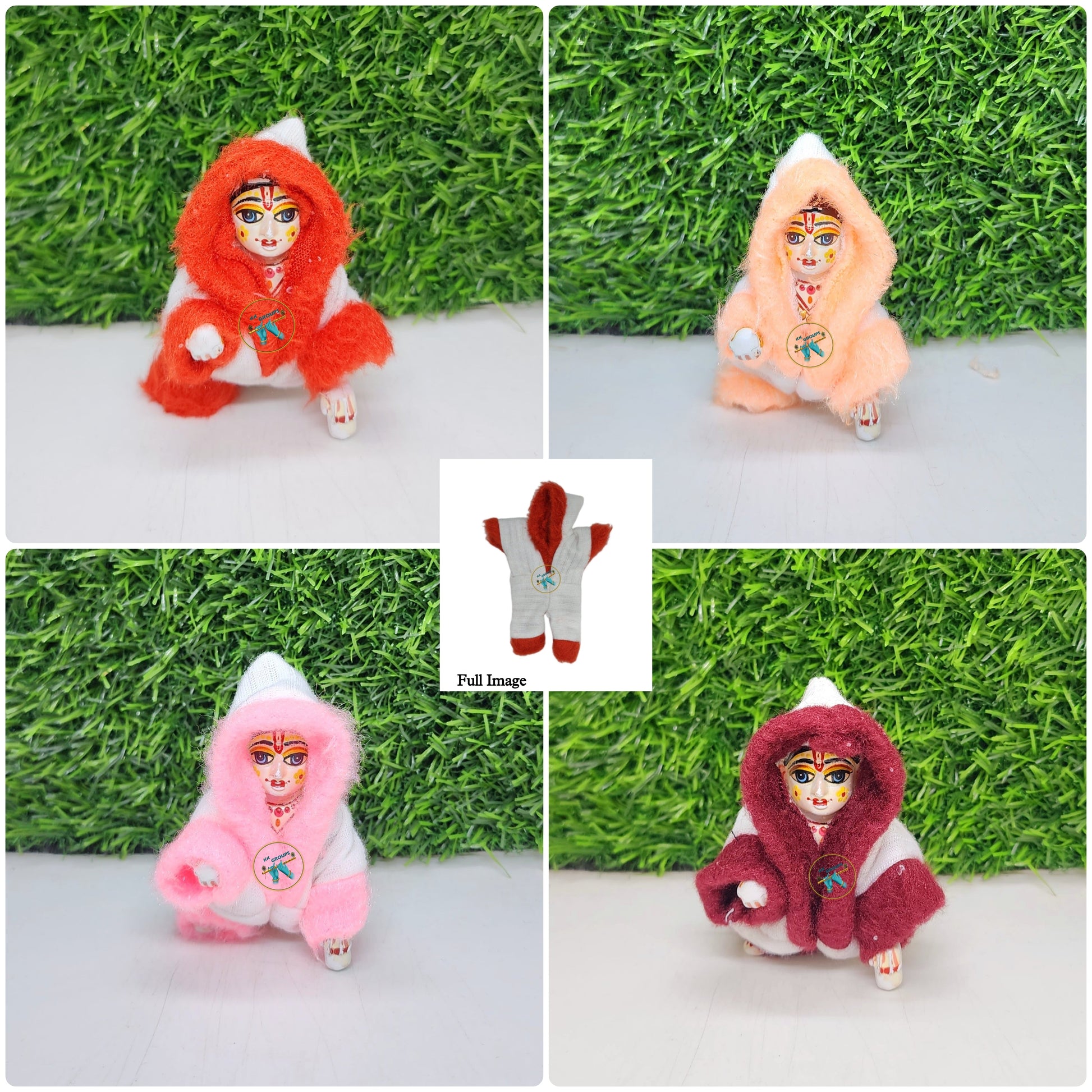 Laddu Gopal fancy attached inner suit (pack of 4) [Random Color]