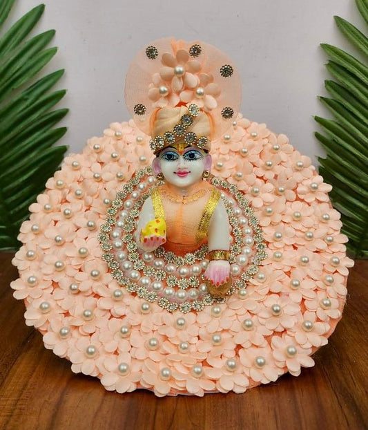 Peach Pearl dress for laddu gopal ji