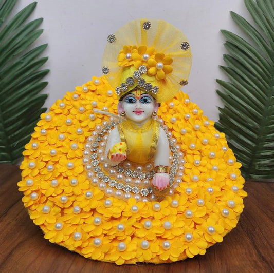 Yellow Pearl dress for laddu gopal ji