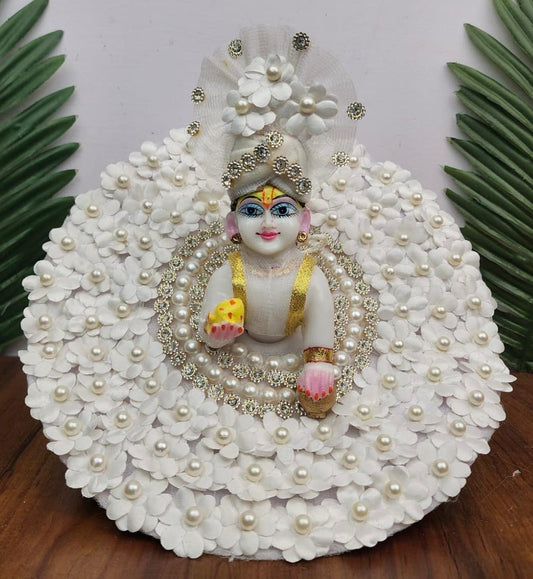 White Pearl dress for laddu gopal ji
