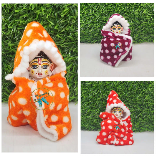 Laddu Gopal Dot Shawl Ponchu Pack of 3 [Random Color]