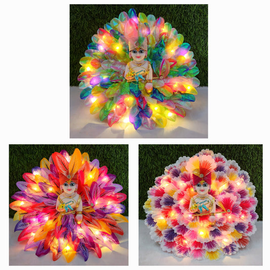 Festive Special Light Dress Combo pack of 3 dress with pagdi [ Random Colors and prints]