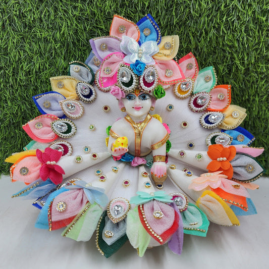 White Cone Butterfly dress for laddu gopal ji