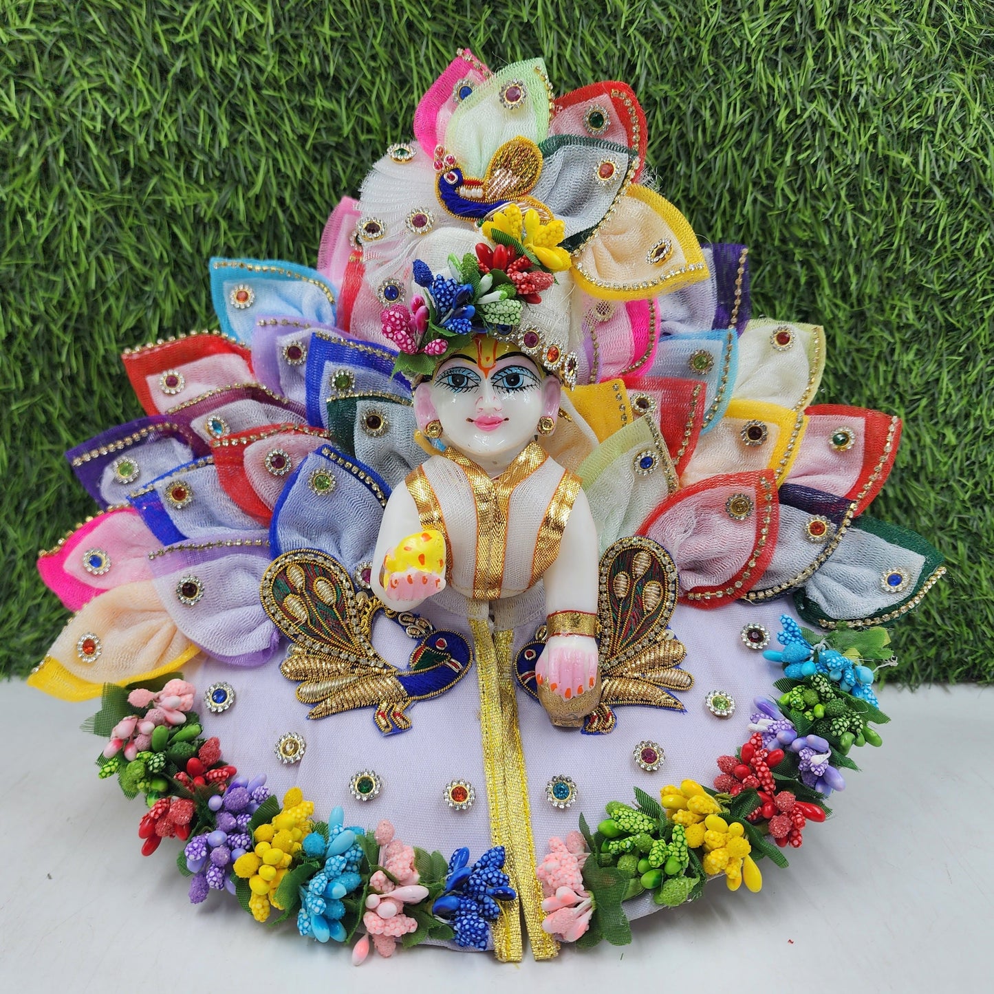 Multi dress with mor for laddu gopal ji