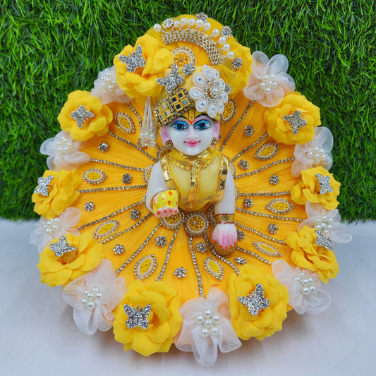 *Vasant Panchami Special* Yellow flower dress for laddu gopal ji with pagdi