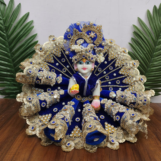 Blue cone Dress for laddu gopal ji with pagdi