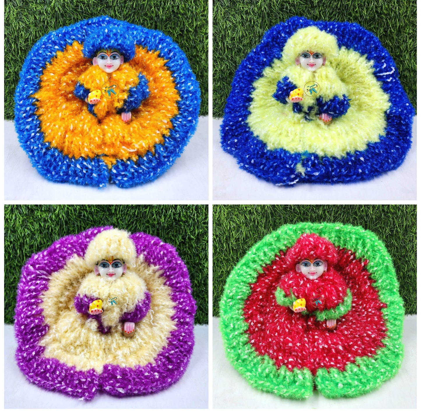 Winter Special chamki woollen dress combo  pack of 4 for laddu gopal ji size [0-6]