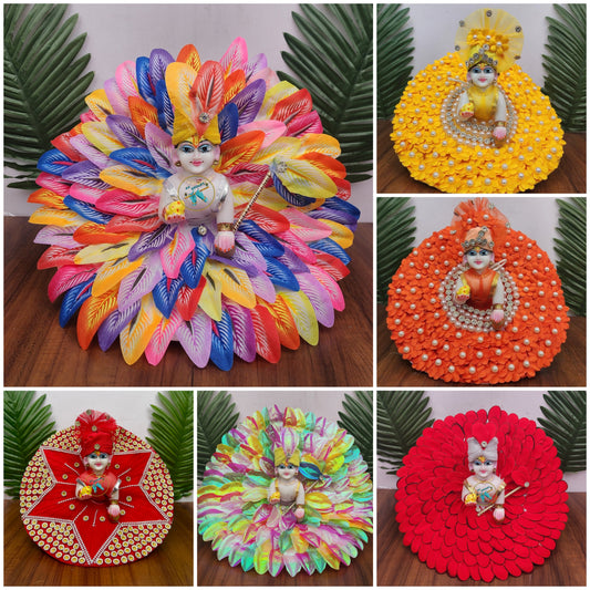 Janmashtami Special Combo Pack of 6 heavy dresses for laddu gopal ji {random color}