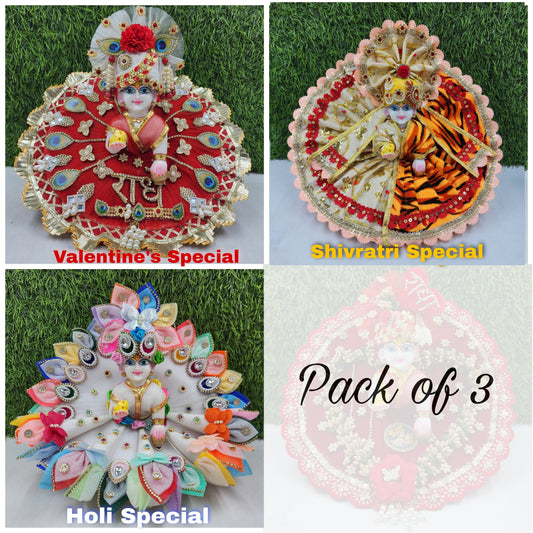 Festive Special Combo Pack of 3 Heavy Dresses with Pagdi